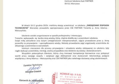 CSK partner_Referencje_opinie_Anna Adamus Matuszyńska_Nomax